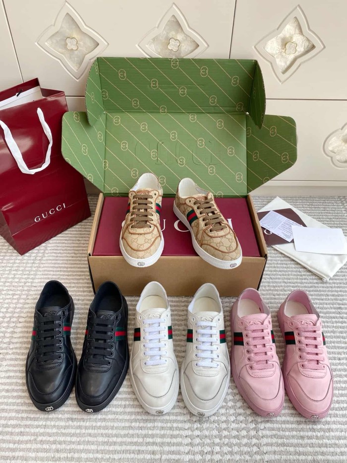 [plus-size shoes] 1:1 quality version Stretch Series Interlocking G Toe Logo Low Top Sneakers 4 colors 29332653