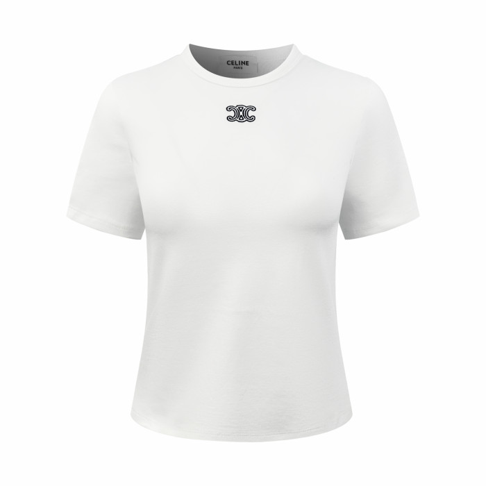 1:1 quality version Triomphe Mini Logo Embroidery Minimal Office Slim T-shirt 2 colors 29334307