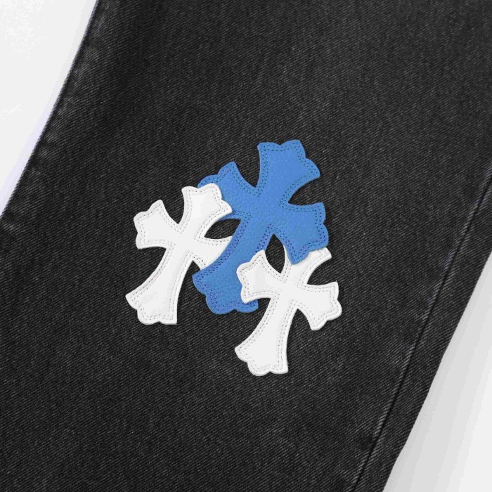 1:1 quality version Los Angeles Limited Blue White Cowhide Jeans 29334605