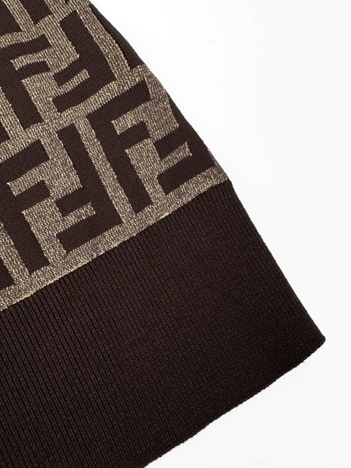 1:1 quality version Full FF Monogram Jacquard Crew Neck Knit Slim Women Luxury T-shirt 2 colors 29334471