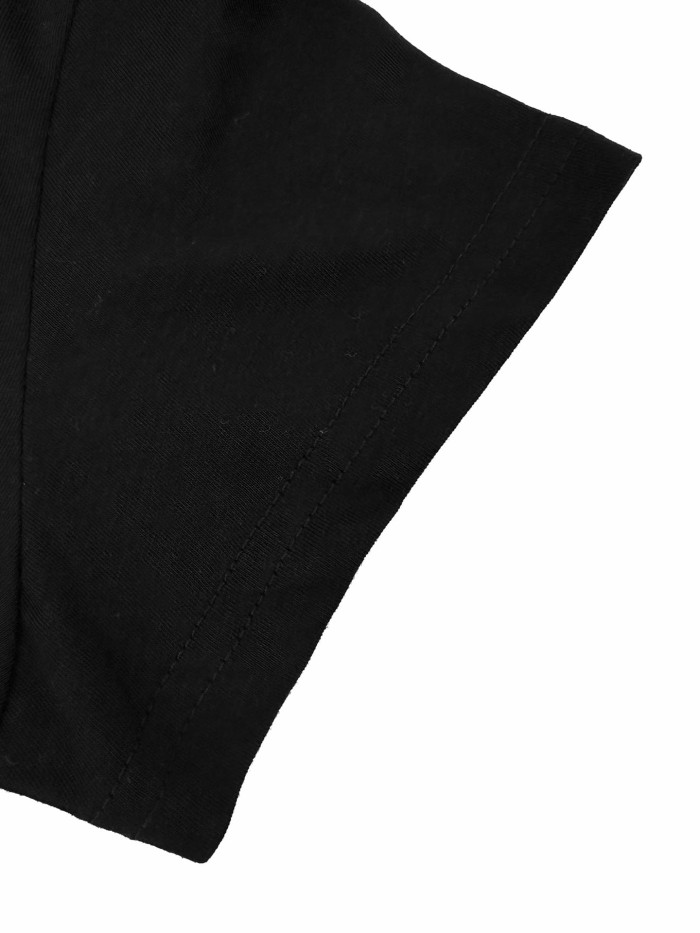 1:1 quality version V Neck Left Chest Contrast Pony Embroidery Slim American Casual Unisex T-shirt 4 colors 29334455