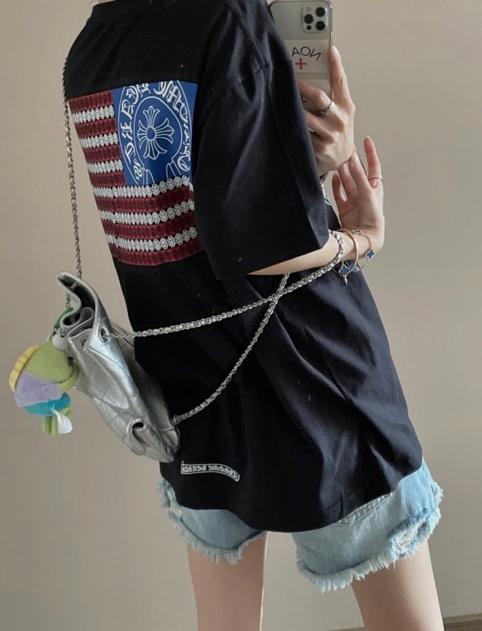 1:1 quality version Cross Horseshoe American Flag Print Tee 29334508