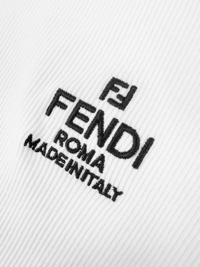1:1 quality version Chest Roma Slogan Mini Logo Ribbed Cropped Solid Shoulder Fit Slim T-shirt 2 colors 29334513