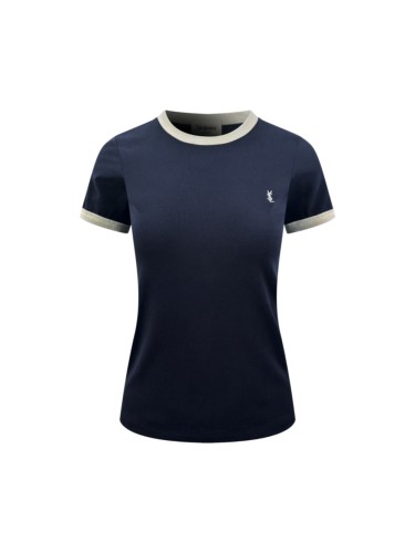 1:1 quality version White Contrast Neck Cuff Trim Crew Neck Left Chest Mini Embroidery Logo High Elastic Waist Slim T-shirt 29334315