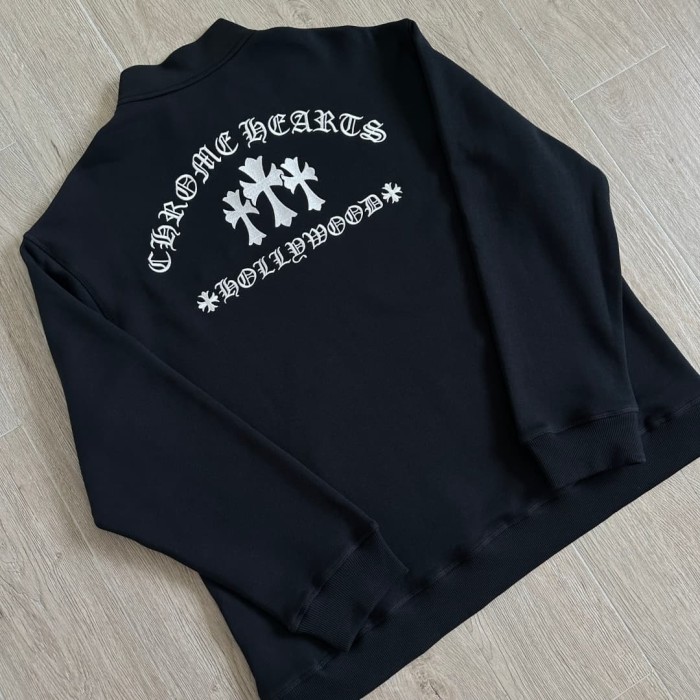 1:1 quality version Cross Sanskrit Letter Embroidery Half Zip Sweatshirt 29334548