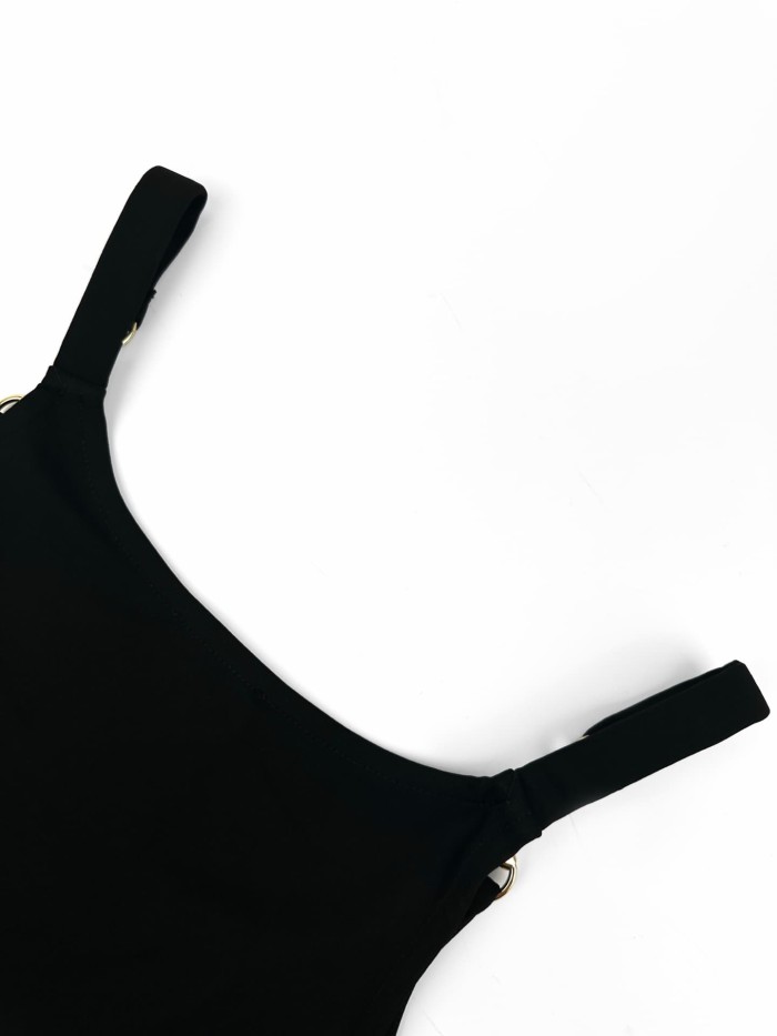 1:1 quality version Gold Slide Buckle Adjustable Thin Strap U Neck Slim Camisole Tank Top 2 colors 29334609