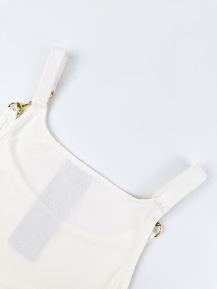 1:1 quality version Gold Slide Buckle Adjustable Thin Strap U Neck Slim Camisole Tank Top 2 colors 29334609