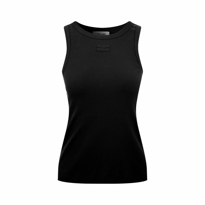 1:1 quality version Front Tone On Tone Triomphe Embossed Logo Tank Narrow Strap Vertical Rib Tank Top 3 colors 29334494