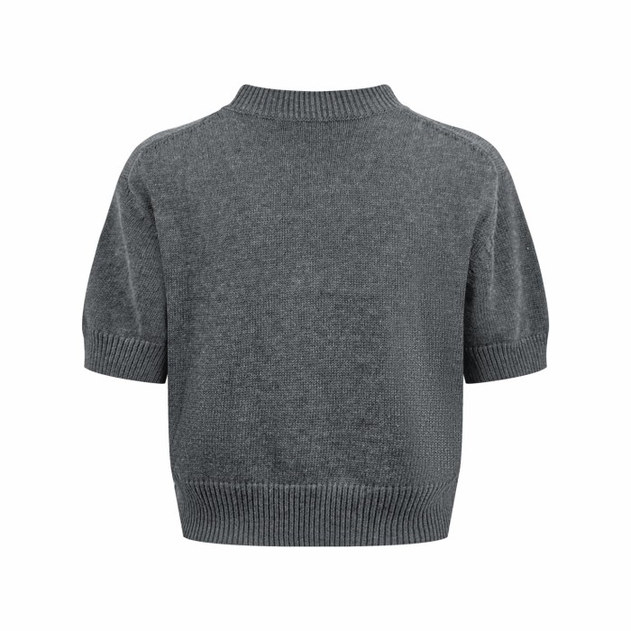 1:1 quality version Chest Milano Ribbon Anchor Badge Embroidery Vintage Half Sleeve Knit T-shirt 2 colors 29334536