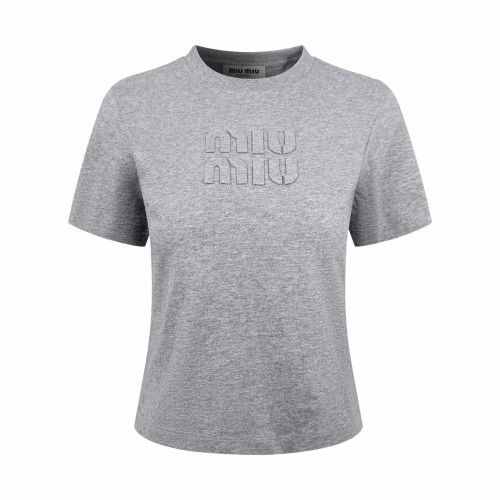 1:1 quality version Front Double Layer Tone On Tone Embossed Letter Girly Slim Versatile Cropped Shoulder T-shirt 29334465