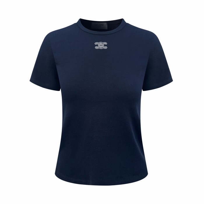 1:1 quality version Triomphe Mini Logo Embroidery Minimal Office Slim T-shirt 2 colors 29334307