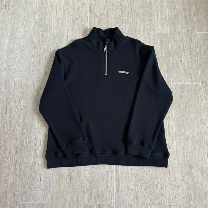 1:1 quality version Cross Sanskrit Letter Embroidery Half Zip Sweatshirt 29334548