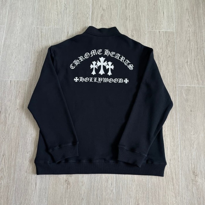 1:1 quality version Cross Sanskrit Letter Embroidery Half Zip Sweatshirt 29334548