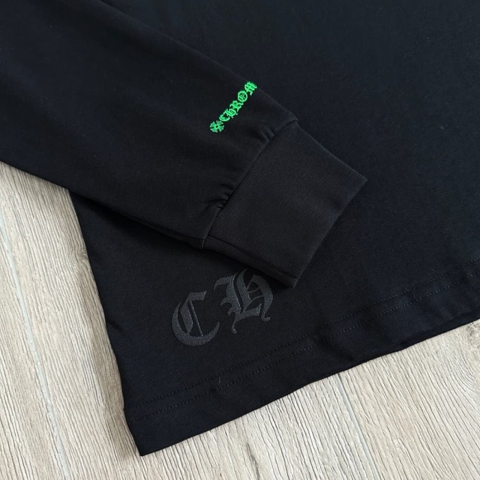 1:1 quality version Back Fluorescent Green Horseshoe STAFF Fluorescent Pink Cross Flower Print Long Sleeve Tee 29334509