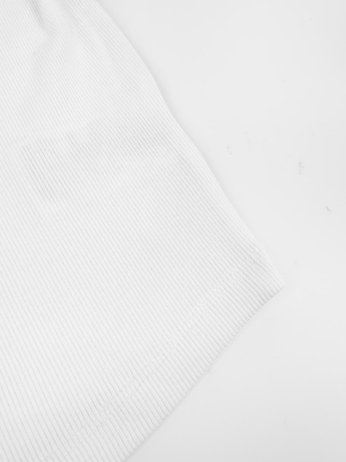 1:1 quality version Chest Roma Slogan Mini Logo Ribbed Cropped Solid Shoulder Fit Slim T-shirt 2 colors 29334513
