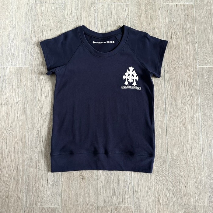 1:1 quality version Sanskrit Cross Graffiti Heart Navy Print Tee & Shorts Set 29334504