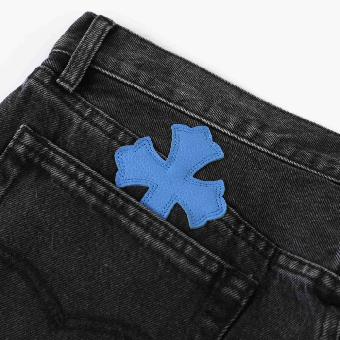 1:1 quality version Los Angeles Limited Blue White Cowhide Jeans 29334605