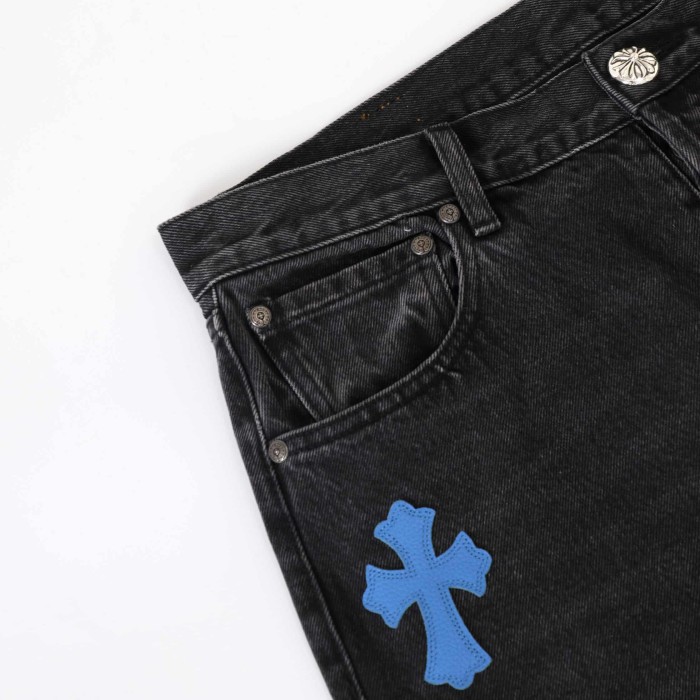 1:1 quality version Los Angeles Limited Blue White Cowhide Jeans 29334605