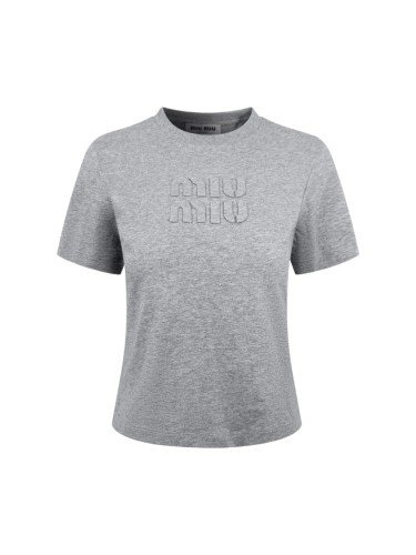1:1 quality version Front Double Layer Tone On Tone Embossed Letter Girly Slim Versatile Cropped Shoulder T-shirt 29334465