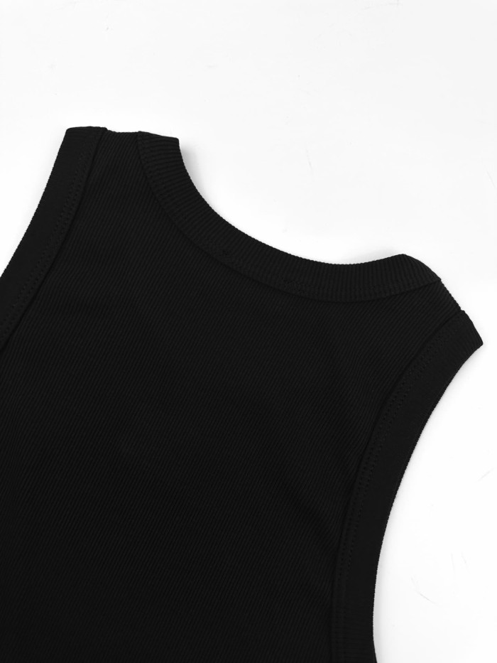 1:1 quality version Front Tone On Tone Triomphe Embossed Logo Tank Narrow Strap Vertical Rib Tank Top 3 colors 29334494