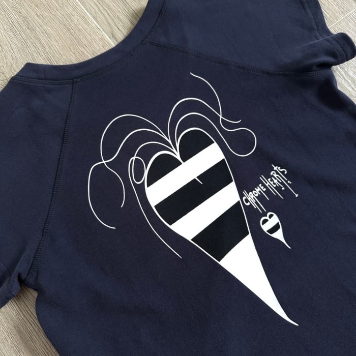 1:1 quality version Sanskrit Cross Graffiti Heart Navy Print Tee & Shorts Set 29334504