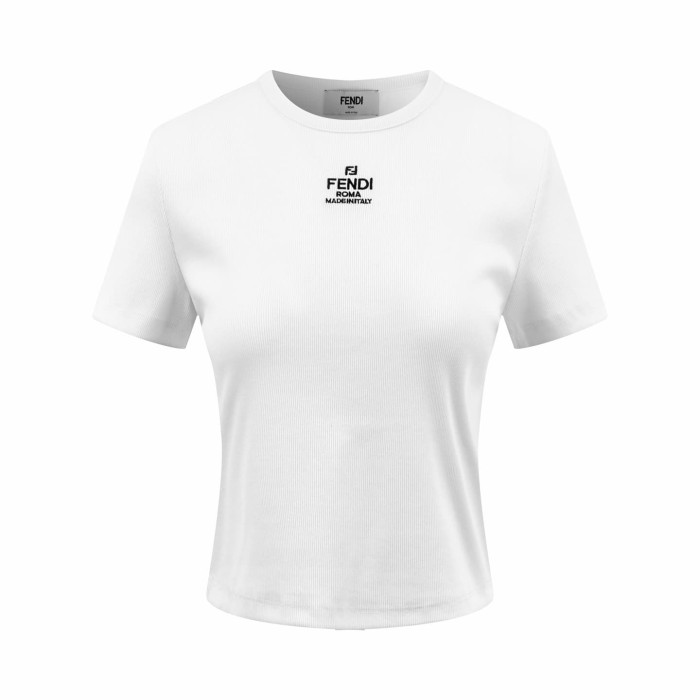 1:1 quality version Chest Roma Slogan Mini Logo Ribbed Cropped Solid Shoulder Fit Slim T-shirt 2 colors 29334513