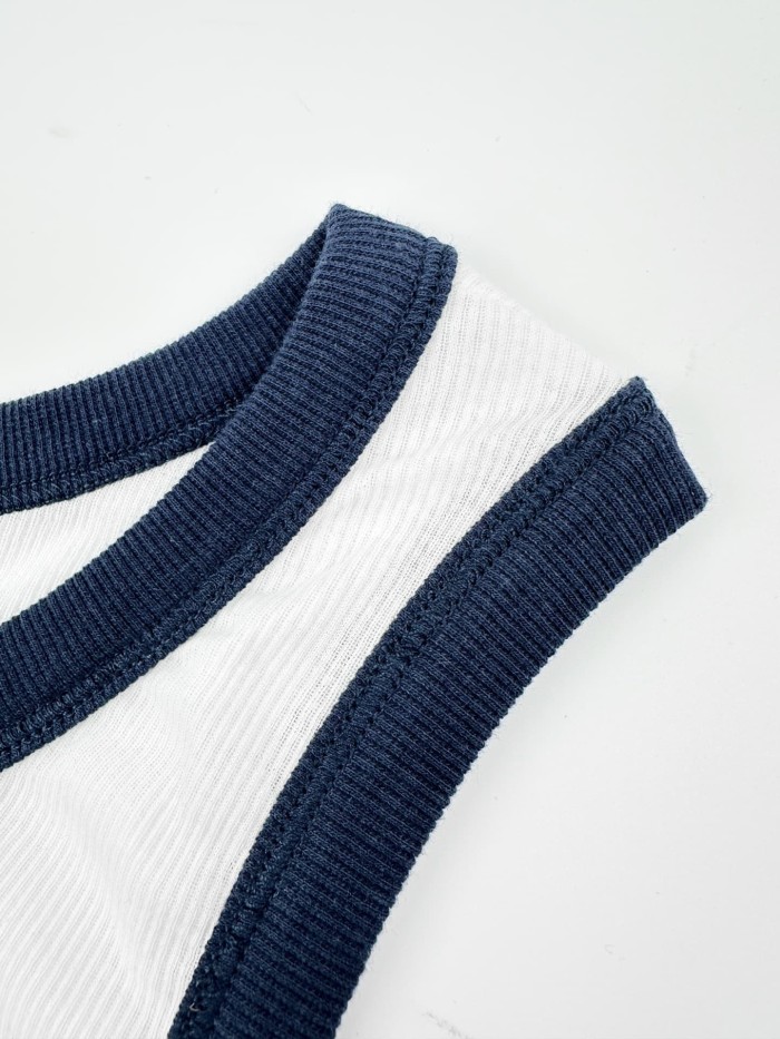 1:1 quality version Front Vintage 96 Number Back Stockholm Letter Print Elastic Slim Rib Tank Top 29334582