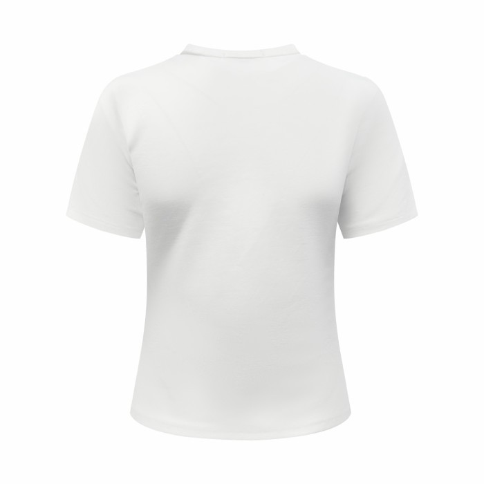 1:1 quality version Triomphe Mini Logo Embroidery Minimal Office Slim T-shirt 2 colors 29334307