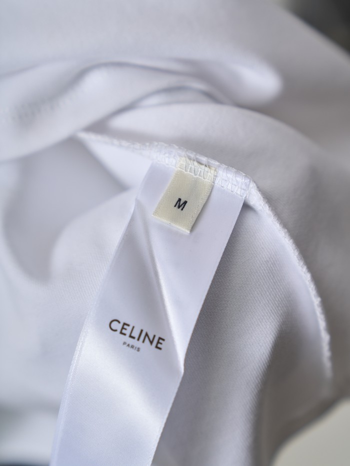 1:1 quality version Classic Triomphe Mini Logo Embroidery Crew Neck Solid Minimal Slim T-shirt 2 colors 29334272