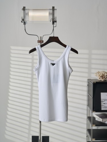 1:1 quality versionU Neck Wide Strap Slim Elastic Rib Knit Chest Inverted Triangle Metal Nameplate Tank Top 2 colors 29334268