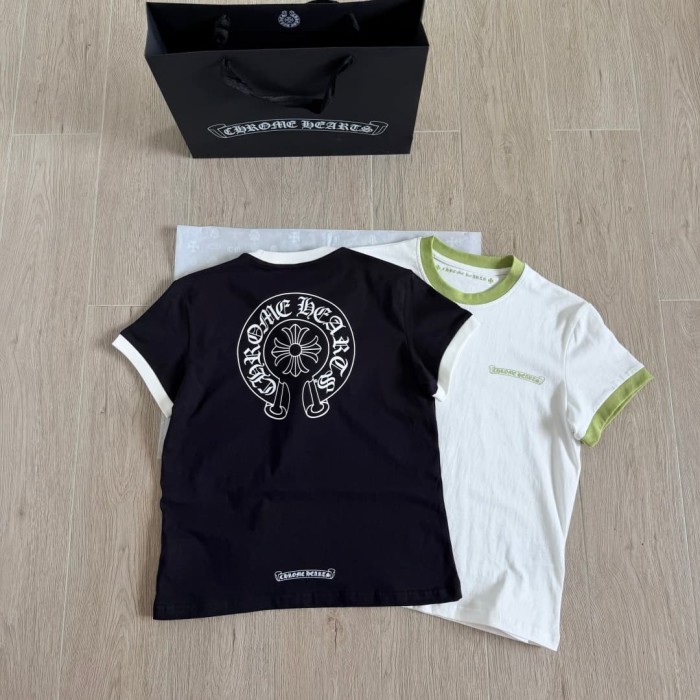 1:1 quality version Color Block Banner Horseshoe Ladies Print Tee 5 colors 29334586
