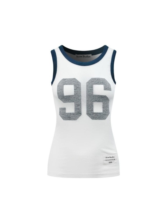 1:1 quality version Front Vintage 96 Number Back Stockholm Letter Print Elastic Slim Rib Tank Top 29334582