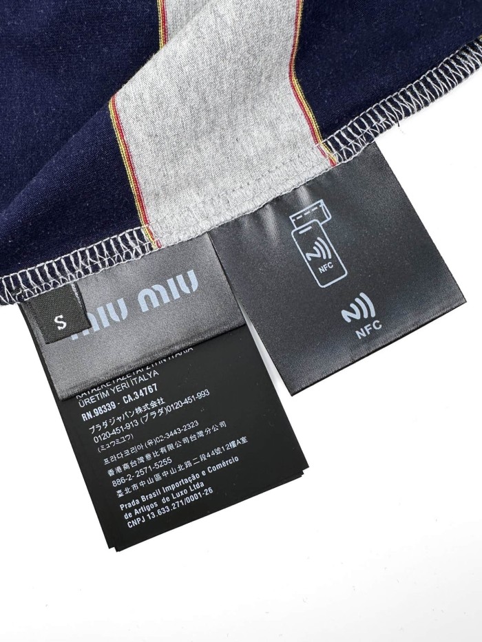 1:1 quality version Navy Heather Gray Thin Gold Line Horizontal Stripe Left Chest Woven Label Waist Slim Polo Shirt 29334434