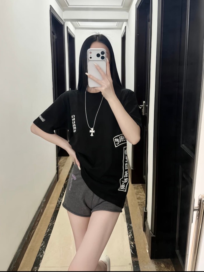 1:1 quality version Side Scroll Sanskrit Back Horseshoe Print Tee 2 colors 29334506