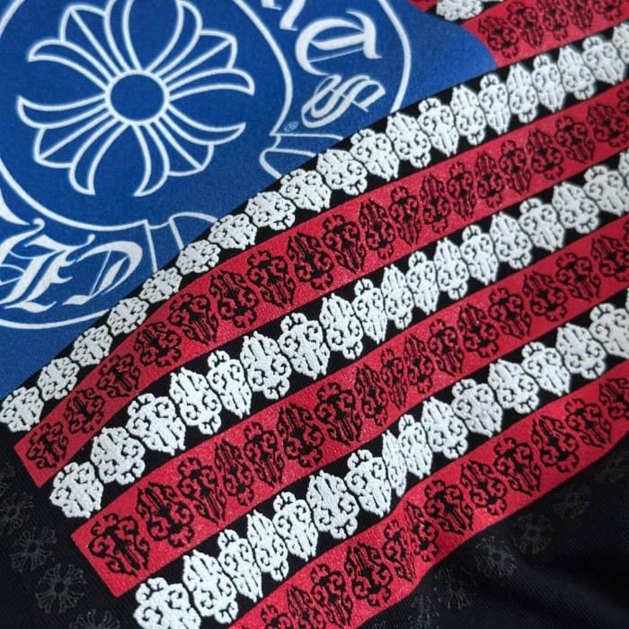 1:1 quality version Cross Horseshoe American Flag Print Tee 29334508
