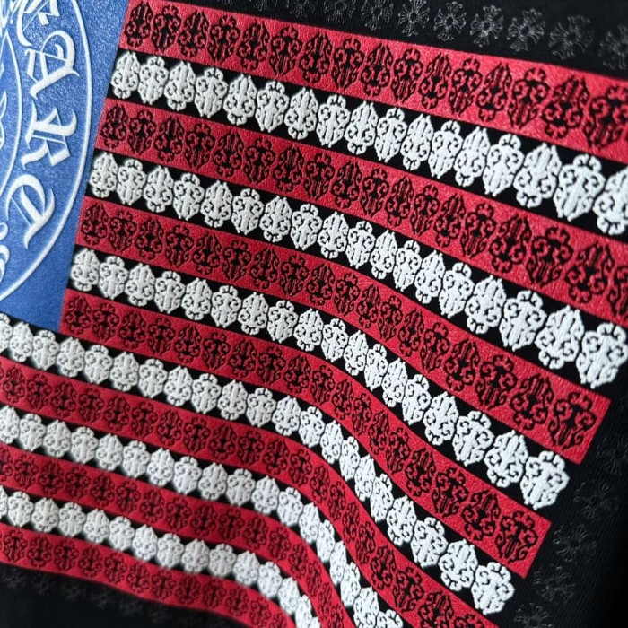 1:1 quality version Cross Horseshoe American Flag Print Tee 29334508