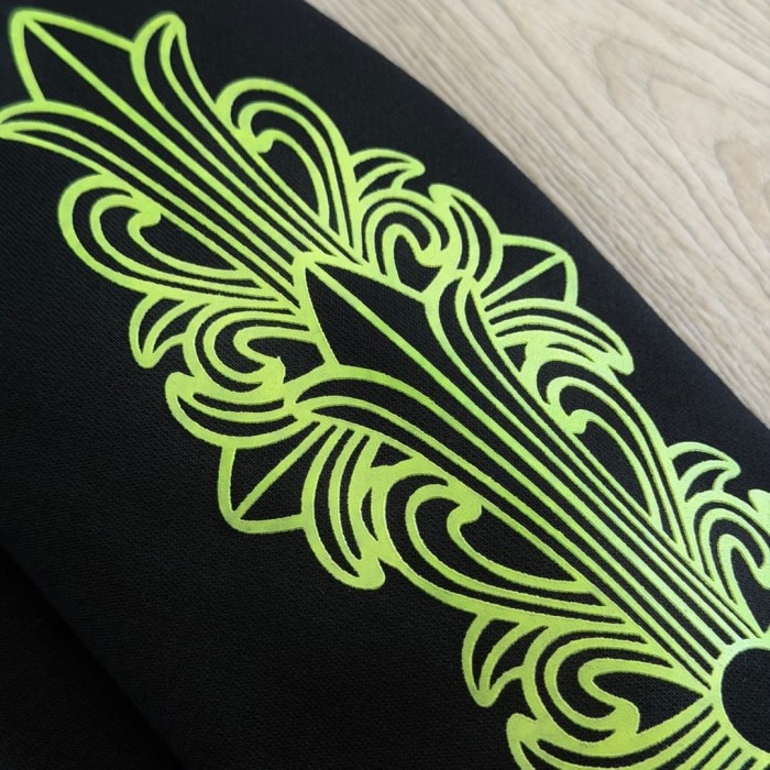 1:1 quality version Fluorescent Green Horseshoe Cross Zip Up Hoodie 29334547