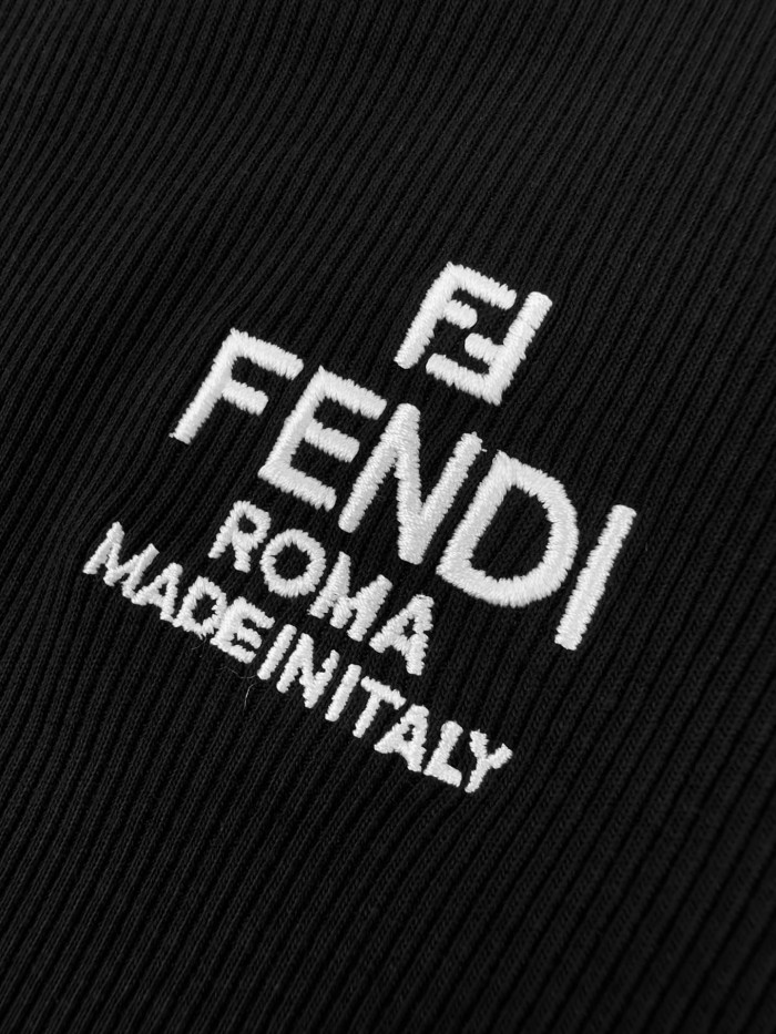 1:1 quality version Chest Roma Slogan Mini Logo Ribbed Cropped Solid Shoulder Fit Slim T-shirt 2 colors 29334513
