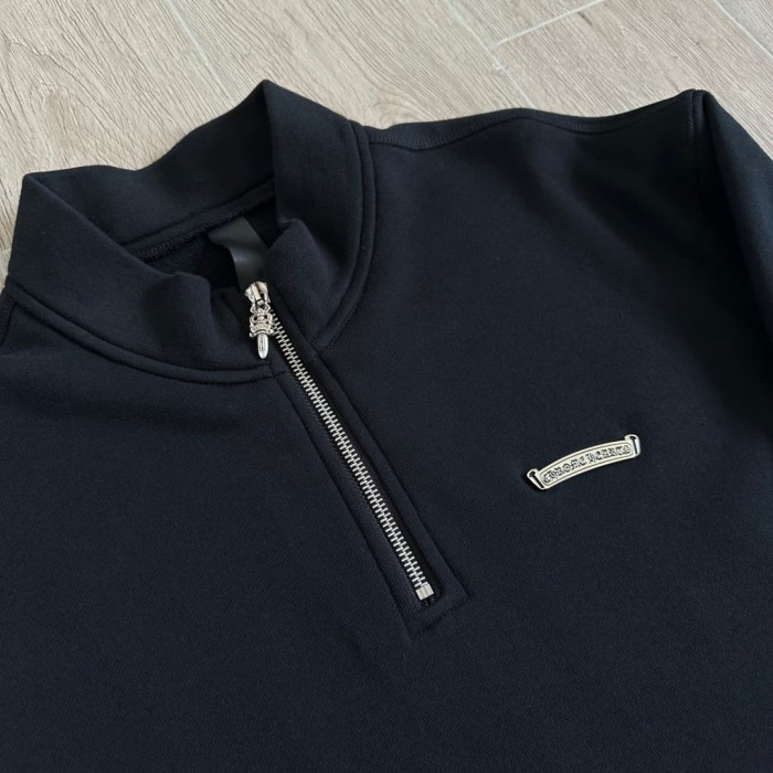 1:1 quality version Cross Sanskrit Letter Embroidery Half Zip Sweatshirt 29334548