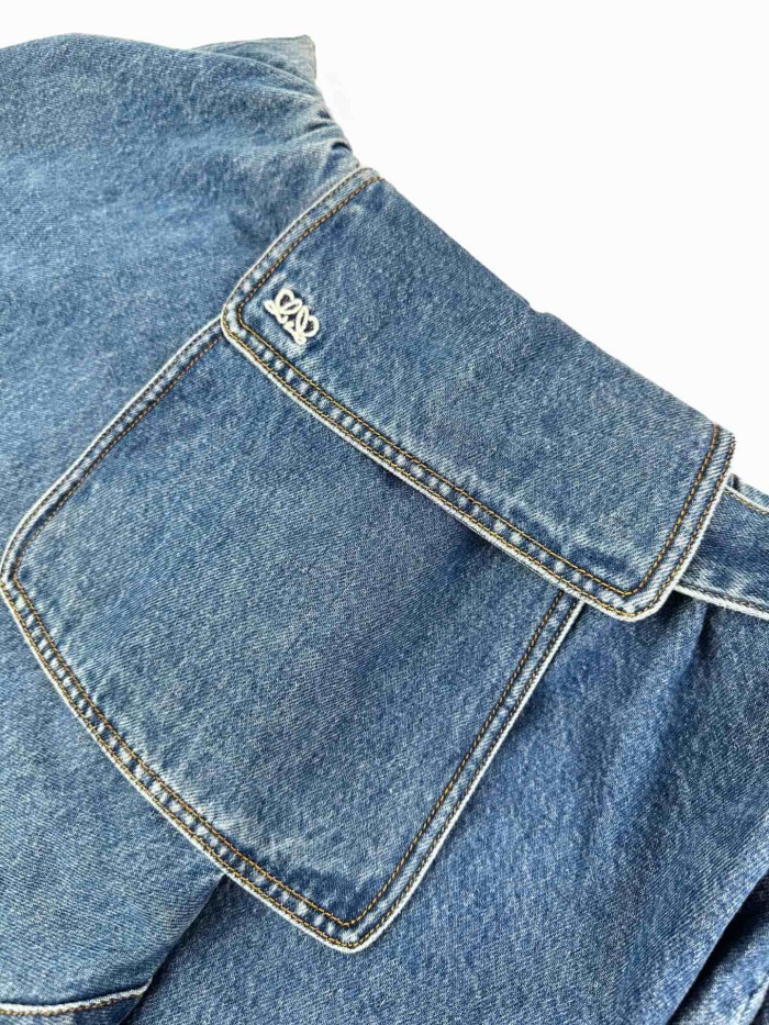 1:1 quality version Wash Blue Denim High Waist Fabric Belt With Ring Buckle Irregular Asym Mini Skirt 29334616