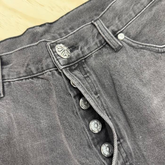 1:1 quality version Black White Blue Cowhide Spliced Black Jeans 29334600