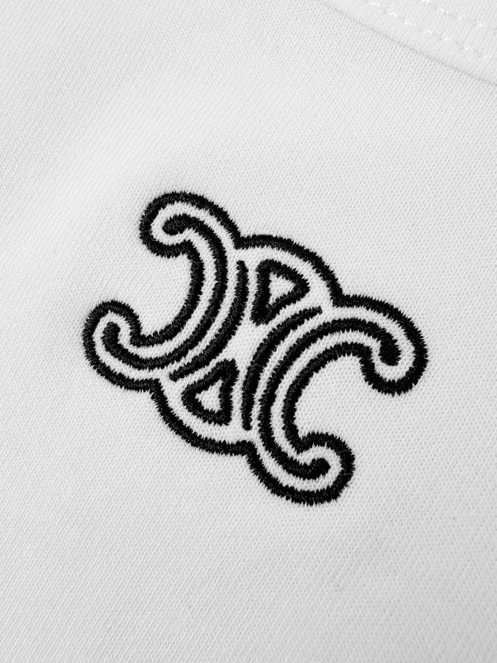 1:1 quality version Triomphe Mini Logo Embroidery Minimal Office Slim T-shirt 2 colors 29334307