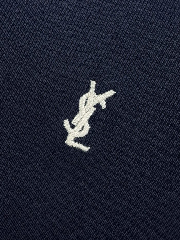 1:1 quality version White Contrast Neck Cuff Trim Crew Neck Left Chest Mini Embroidery Logo High Elastic Waist Slim T-shirt 29334315