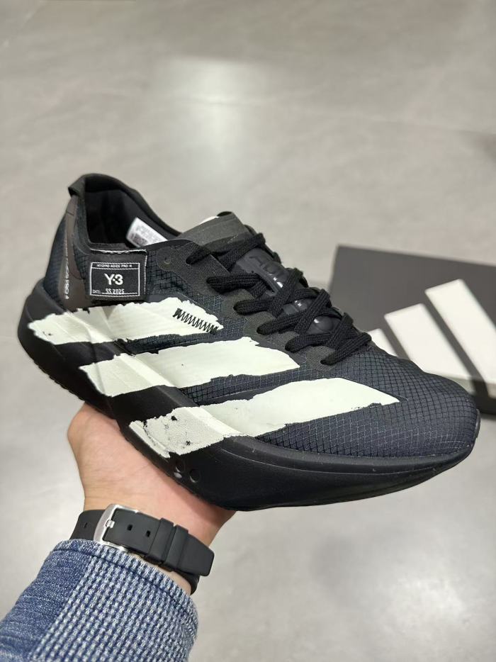 Y-3 Adios Pro 4.0 Lightlock Tech Mesh Fabric Oversized Stripe Print Marathon Running Sneakers 29335825