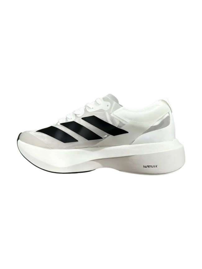 Adizero Adios Pro Evo 1 Transparent Tulle Mesh Upper Solid Black Oversized Three Stripes Marathon Running Sneakers 29336033