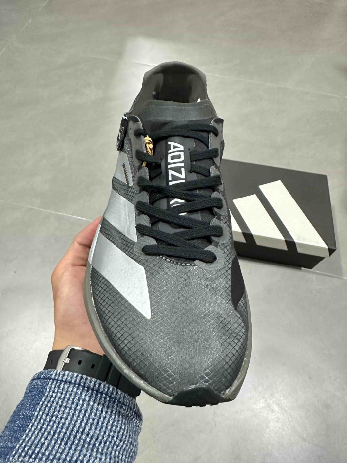 Y-3 Adios Pro 4.0 Lightlock Oversized Silver Stripes Mesh Thick Cushion Marathon Running Sneakers 29336010