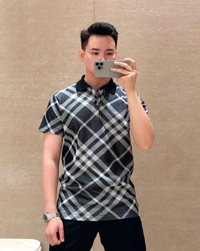 1:1 quality version Classic Plaid Collar Polo Shirt 2 colors 29337434