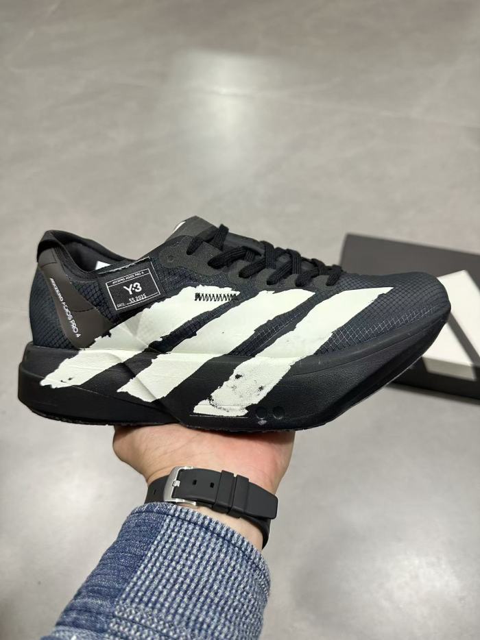 Y-3 Adios Pro 4.0 Lightlock Tech Mesh Fabric Oversized Stripe Print Marathon Running Sneakers 29335825