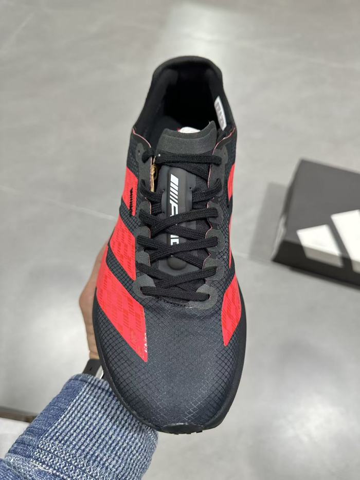 AMG Motorsport Adizero Adios Pro 4 Lightlock Grid Mesh Red Geometric Stripes Marathon Running Sneakers 29336027