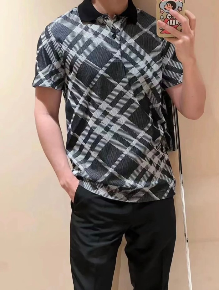 1:1 quality version Classic Plaid Collar Polo Shirt 2 colors 29337434